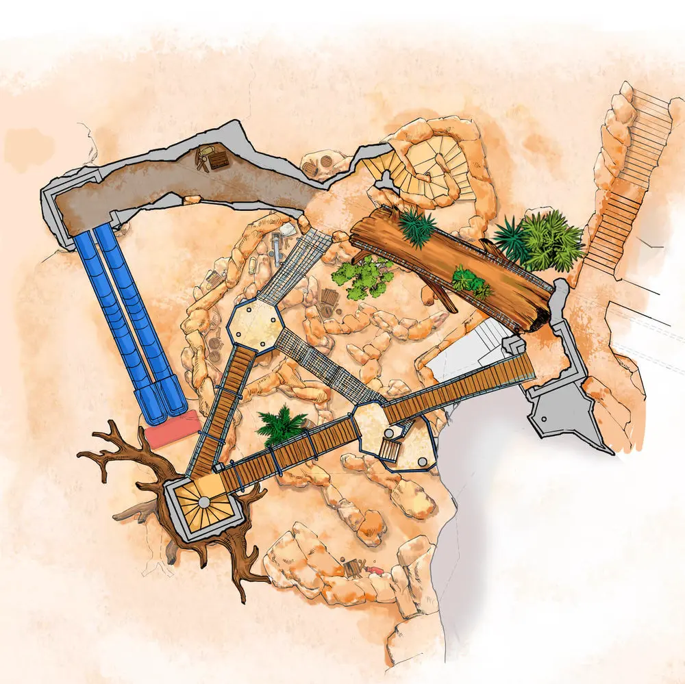 Treehouse and Rope Bridge designs for project