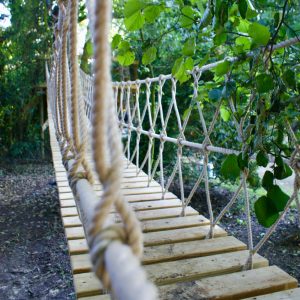 Rope work weave for Rope Bridge balustrades.