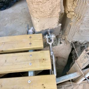Installed stainless steel Rigging Screws for Tibetan Rope Bridge.