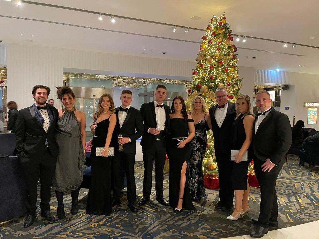 Treehouse Life team dressed for awards "Family Business Entrepreneur of the Year" - Finalist, Great British Entrepreneur Awards, 2022